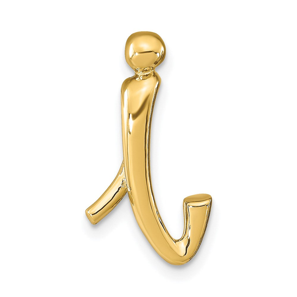14K Polished Letter I Initial Slide