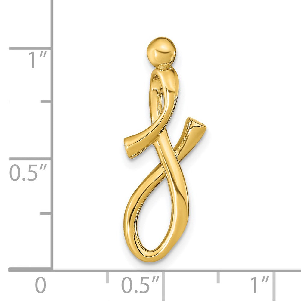 14K Polished Letter J Initial Slide