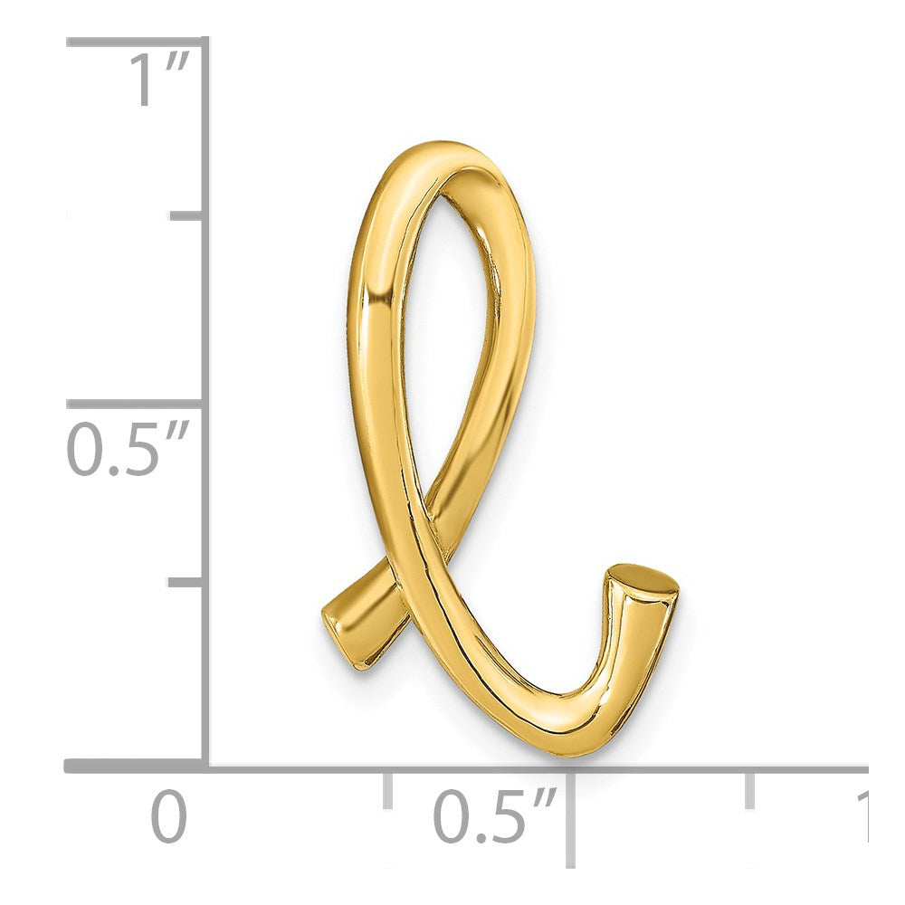 14K Polished Letter L Initial Slide