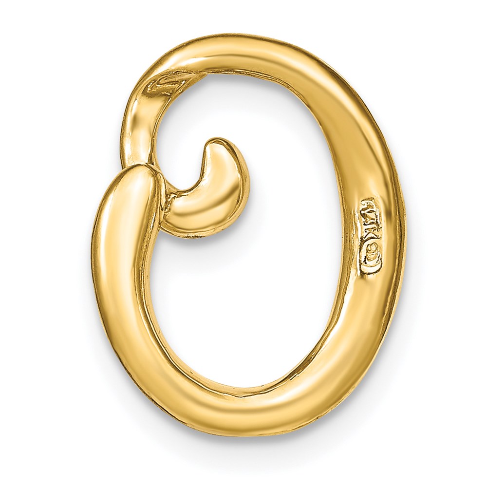 14K Polished Letter O Initial Slide