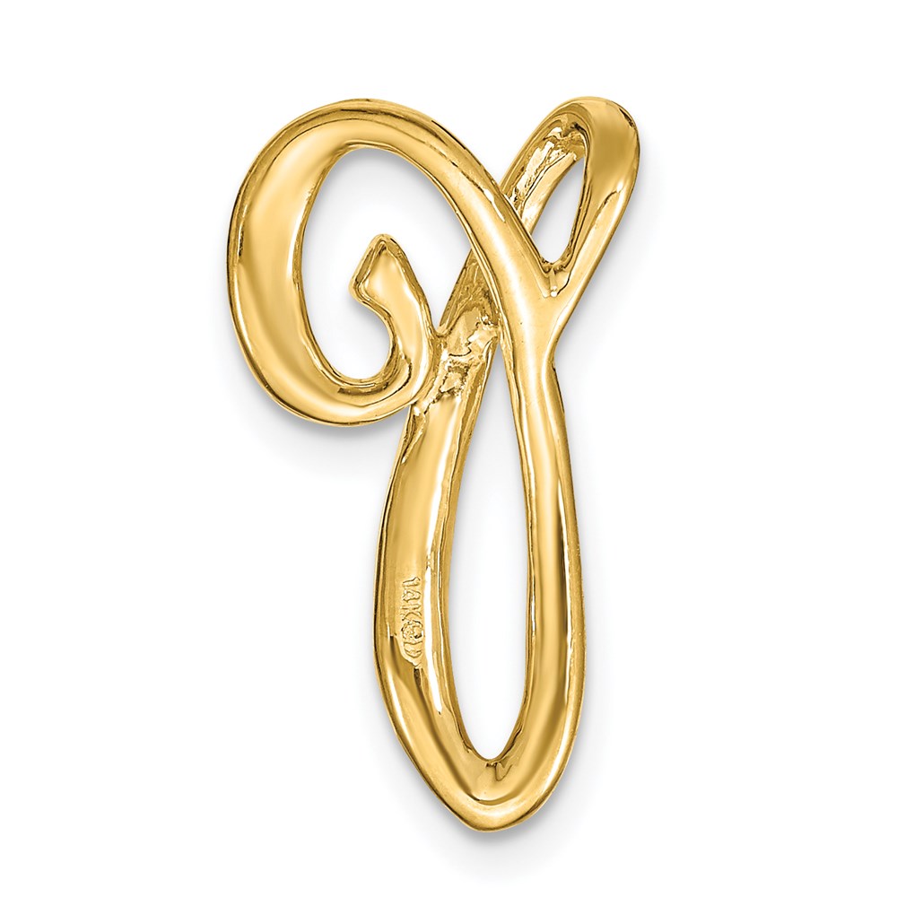 14K Polished Letter P Initial Slide