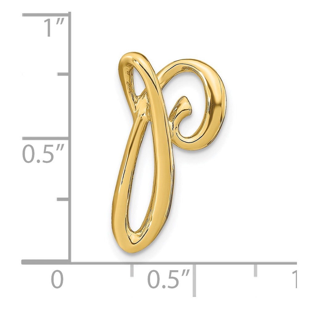 14K Polished Letter P Initial Slide