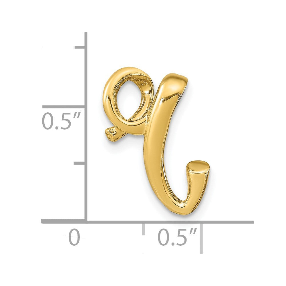 14K Polished Letter R Initial Slide