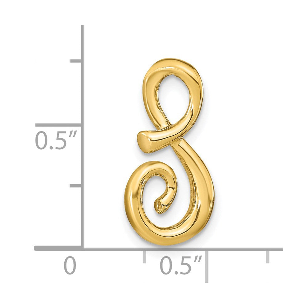 14K Polished Letter S Initial Slide