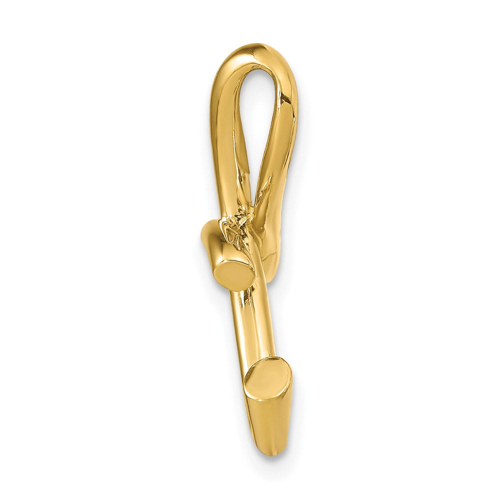 14K Polished Letter T Initial Slide