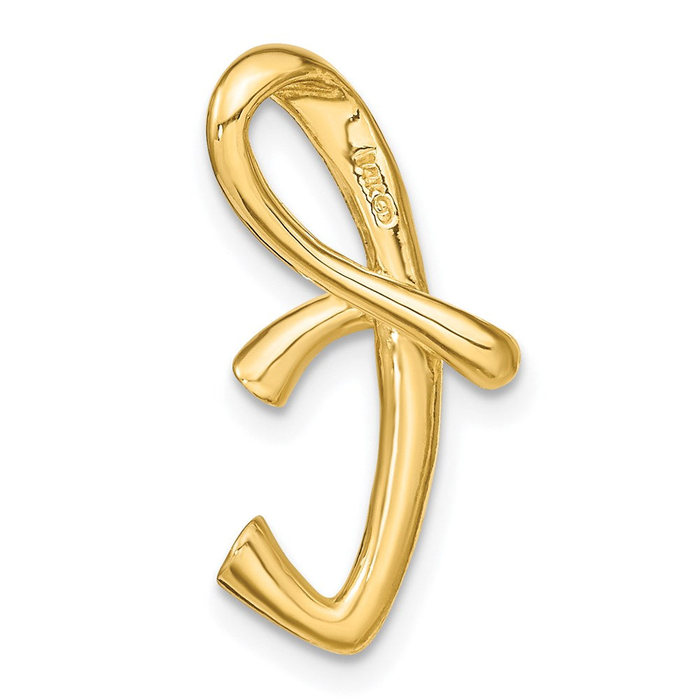14K Polished Letter T Initial Slide