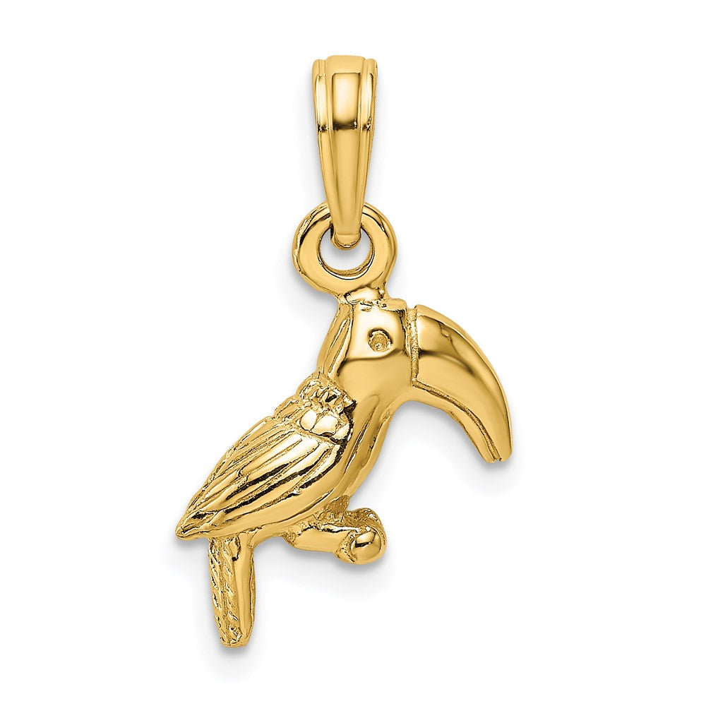 14K 3-D Textured/Polished Toucan Bird Charm