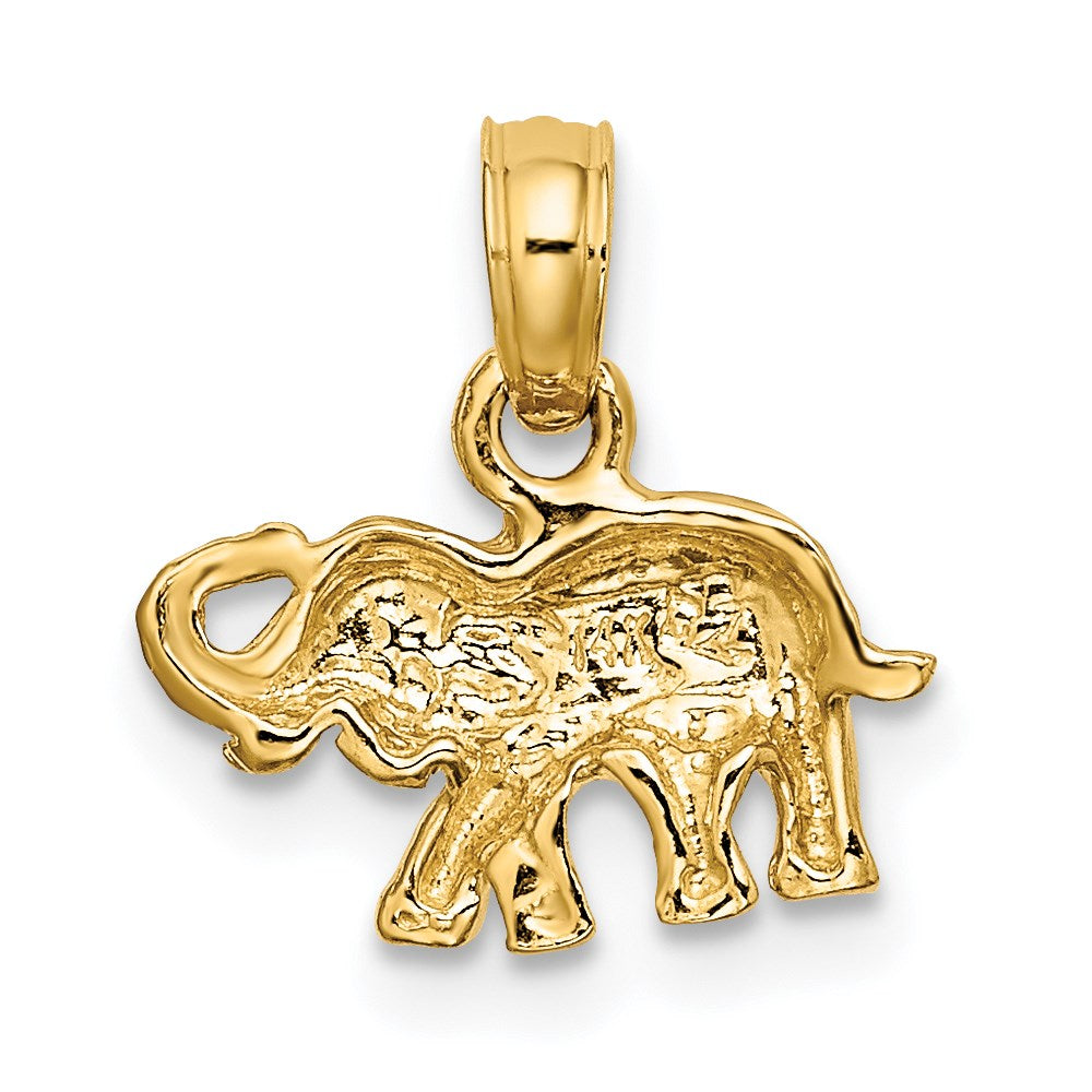 14K Polished Small Elephant Charm