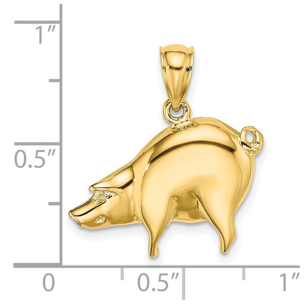 14K Polished Pig Charm