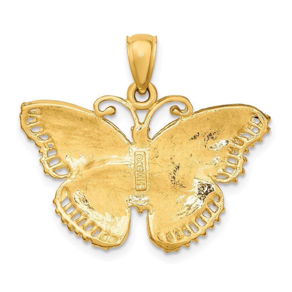 14K Textured Butterfly Charm