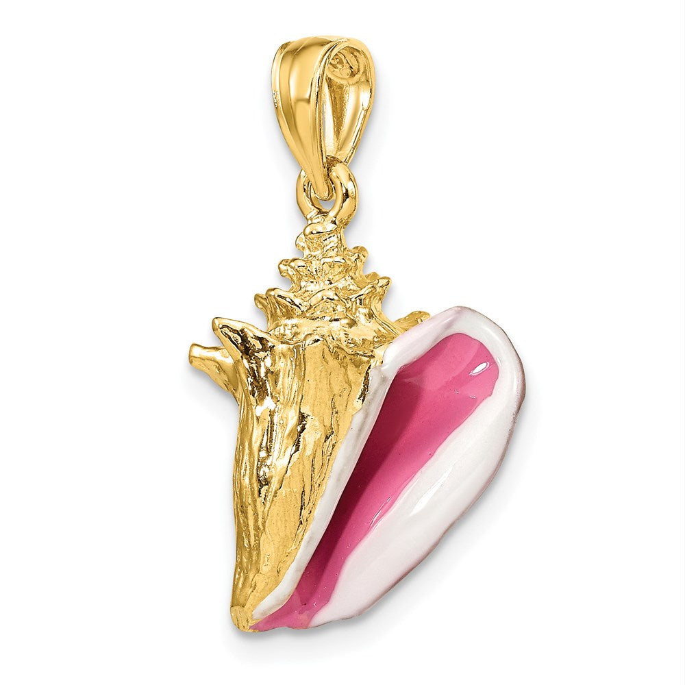 14K 3-D Enamel Conch Shell Charm