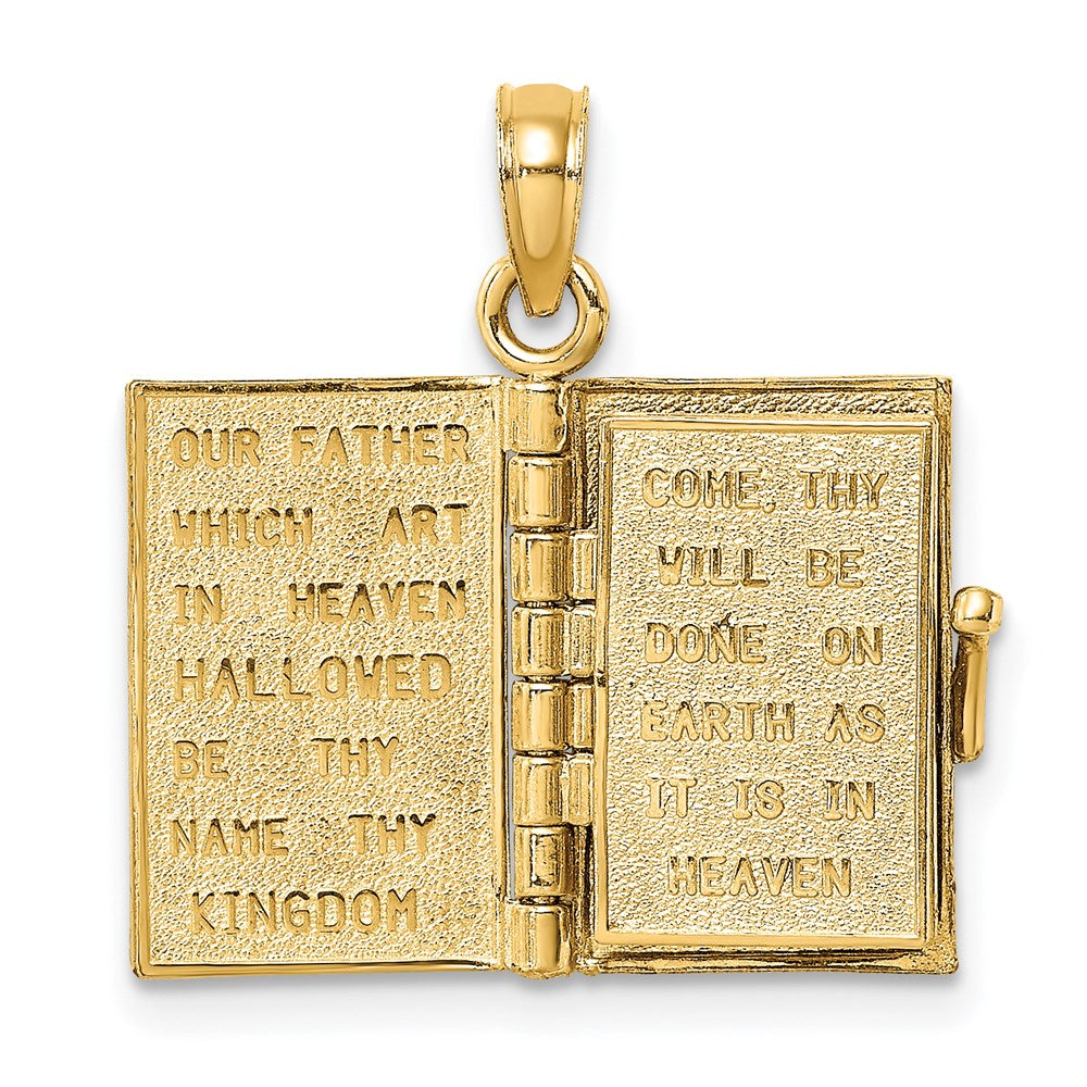 14K 3-D Blue Enamel Bible Book w/ Moveable Pages Charm