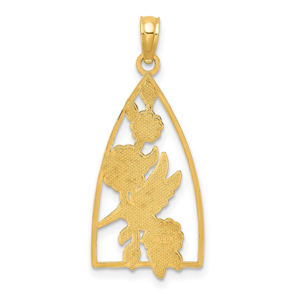 14K w/ Enamel Hummingbird and Flowers Charm