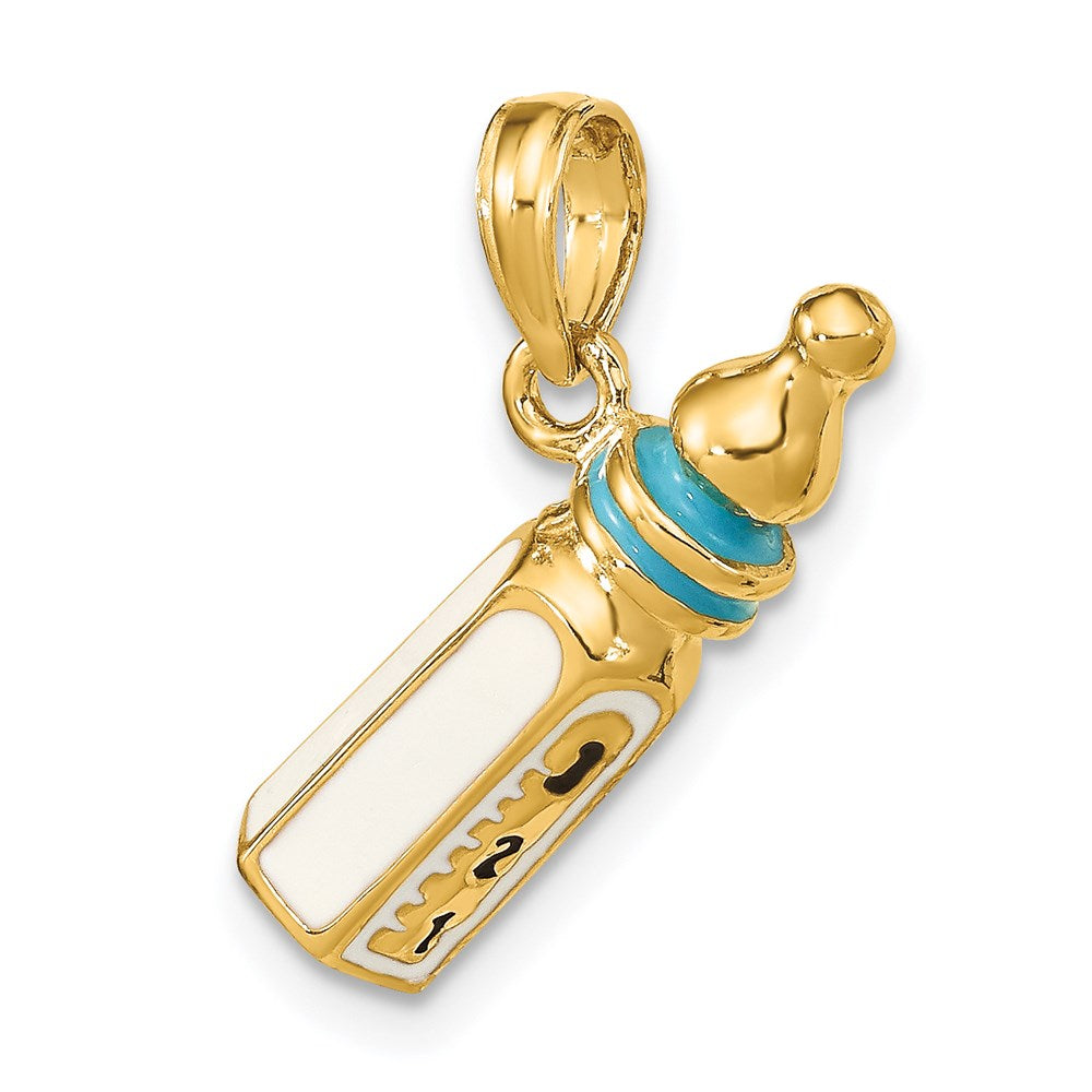 14K 3-D w/ Enamel Baby Bottle Charm