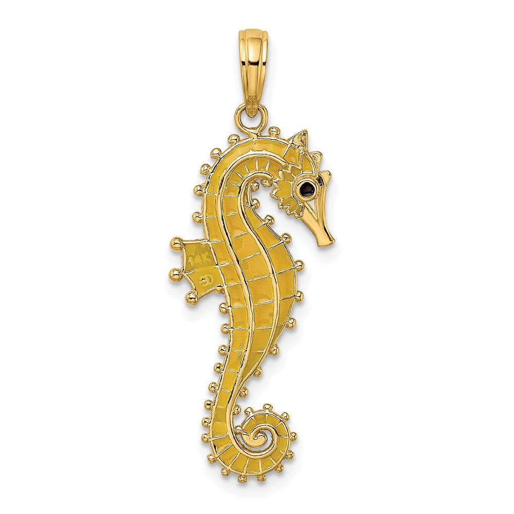 14K 3-D Enamel Seahorse Charm