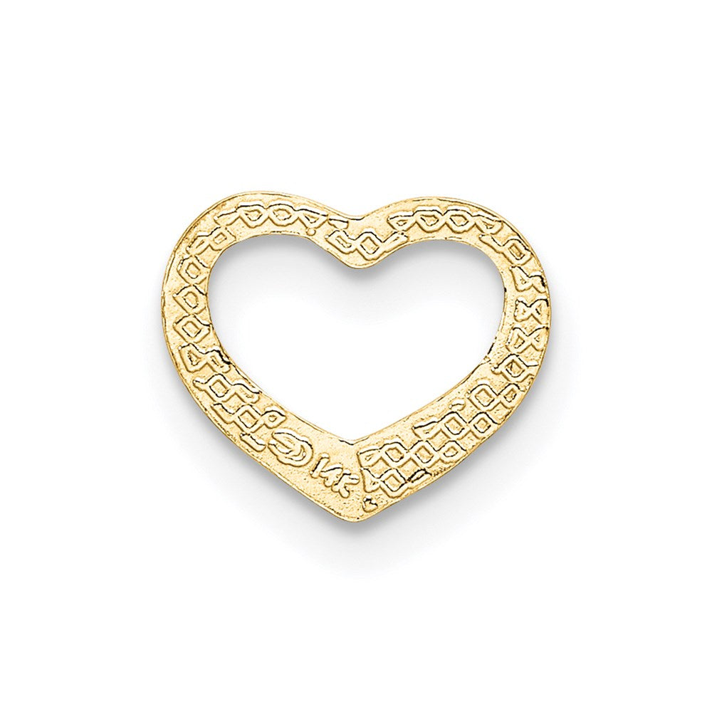 14K Polished Mini Floating Heart Slide