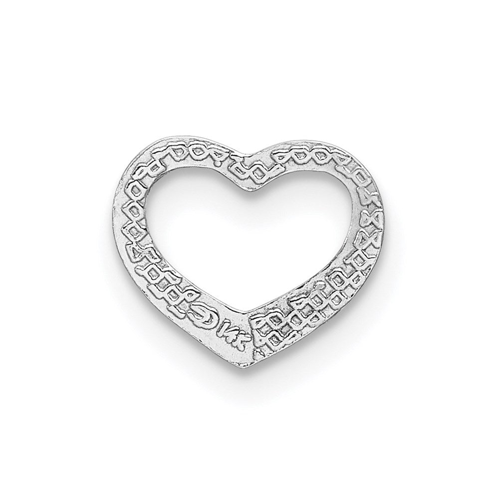 14K White Gold Mini Floating Heart Slide