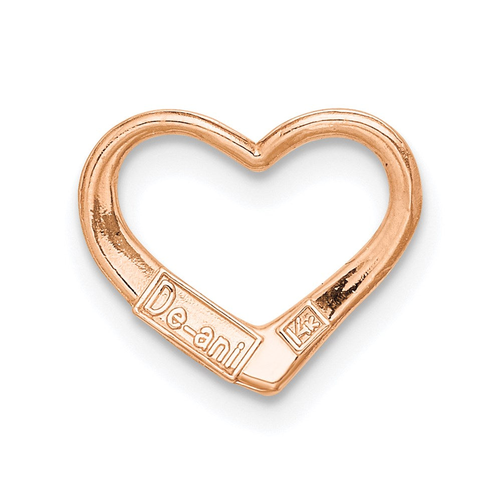 14K Rose Polished Heart Chain Slide
