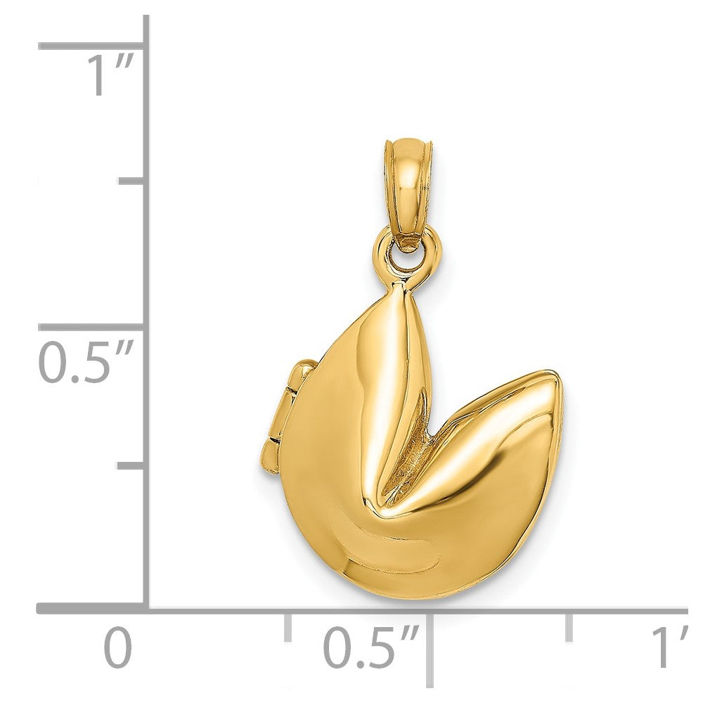 14K 3-D Opens Fortune Cookie Charm