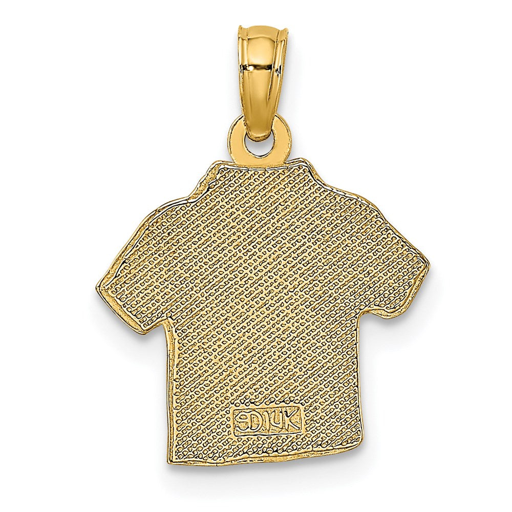 14K Polished Hawaiian Pineapple Style Shirt Charm