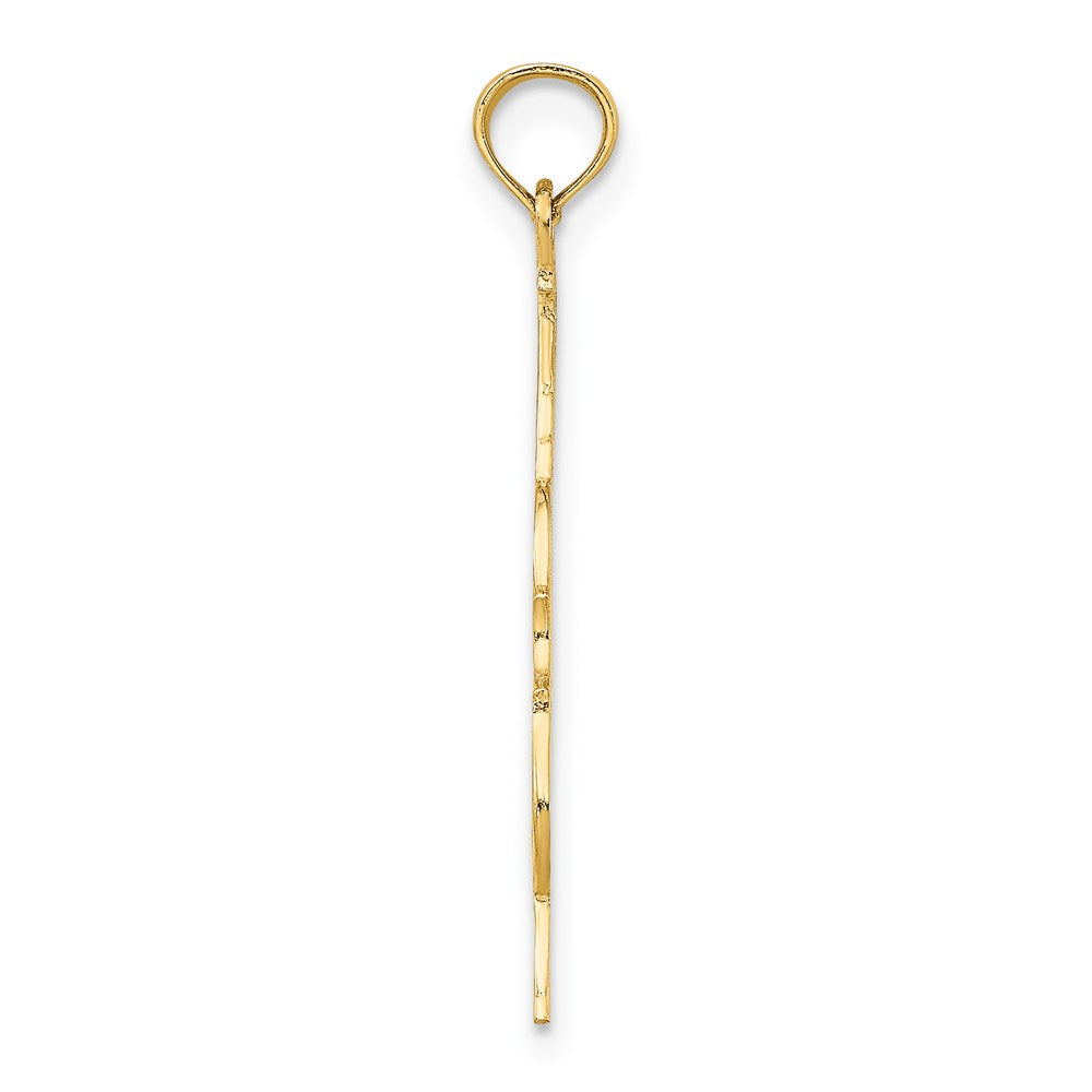 14K Polished Engraved Upright Bass Charm