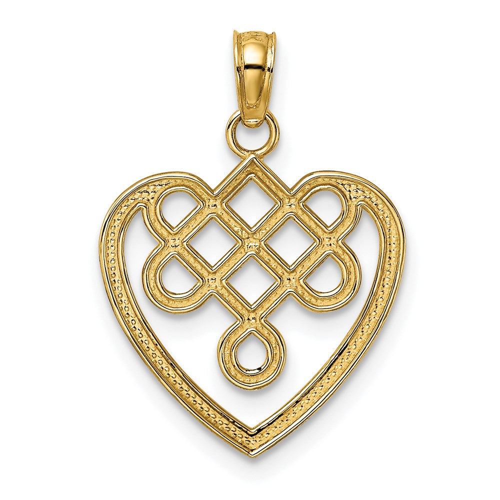 14K Small Celtic Knot Heart Charm