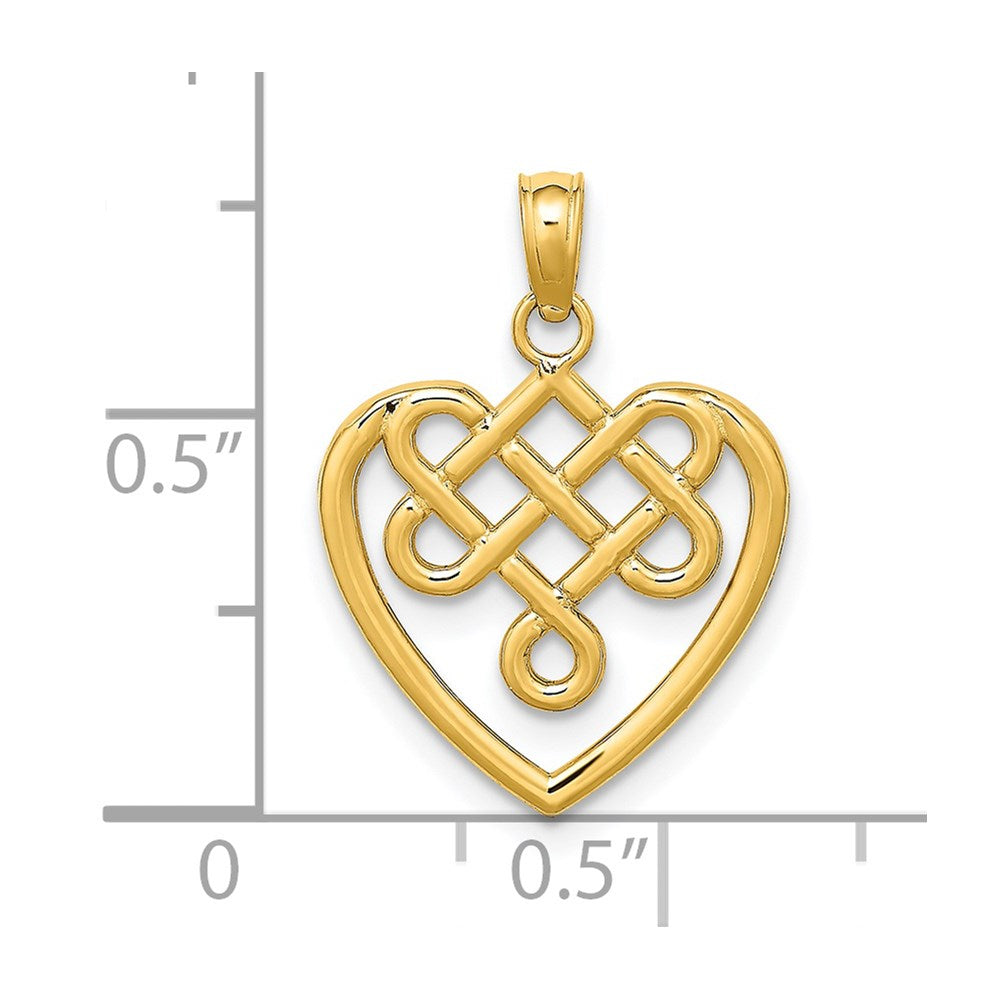 14K Small Celtic Knot Heart Charm