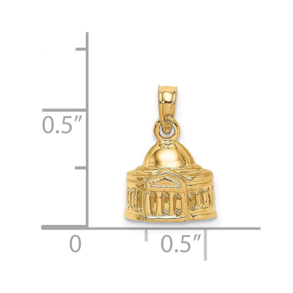 14K 3D Jefferson Memorial Building Washington Charm