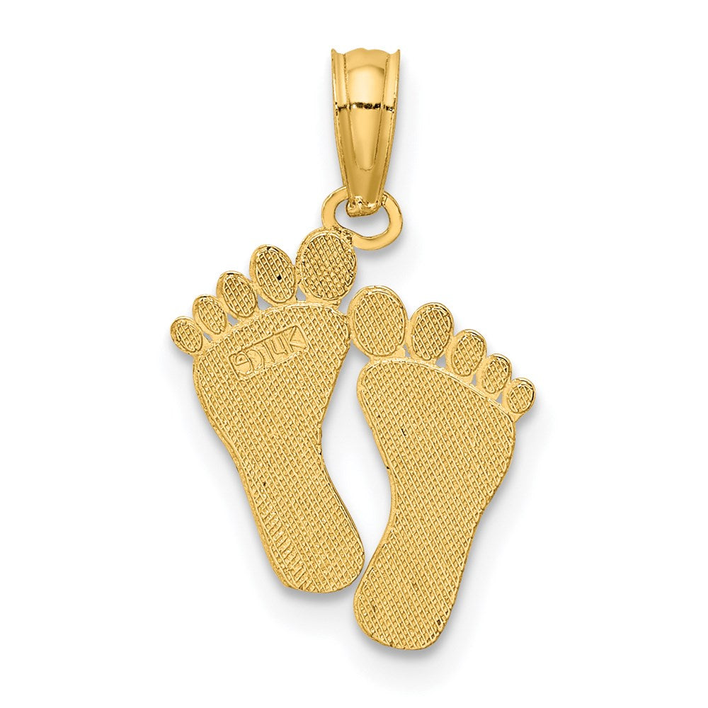 14K Double Feet Hang Ten Style Charm