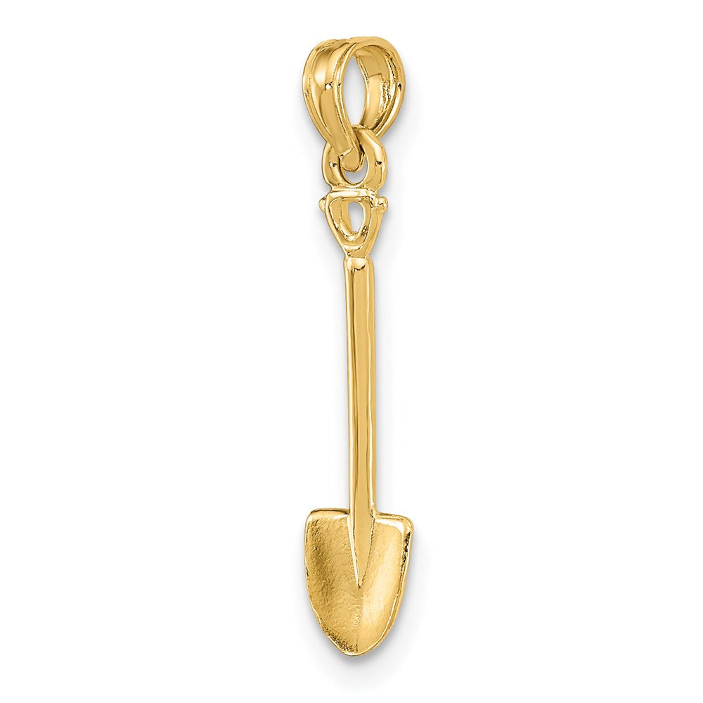 14K 3-D Polished Shovel Garden Tool Charm