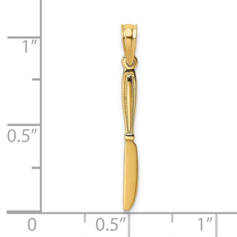 14K 3-D Polished Table Knife Charm