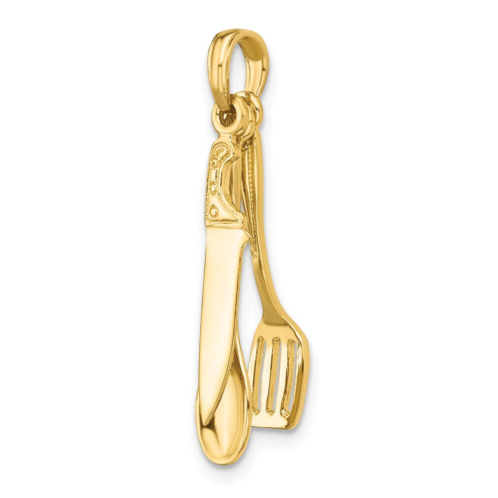 14K 3-D Moveable Spatula, Spoon, and Knife Charm