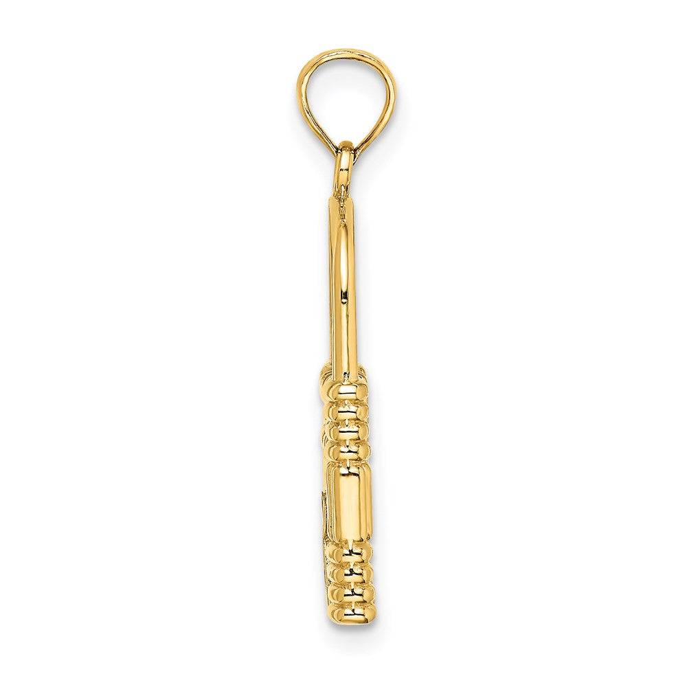14K 3-D Padlock w/Key Hole Charm