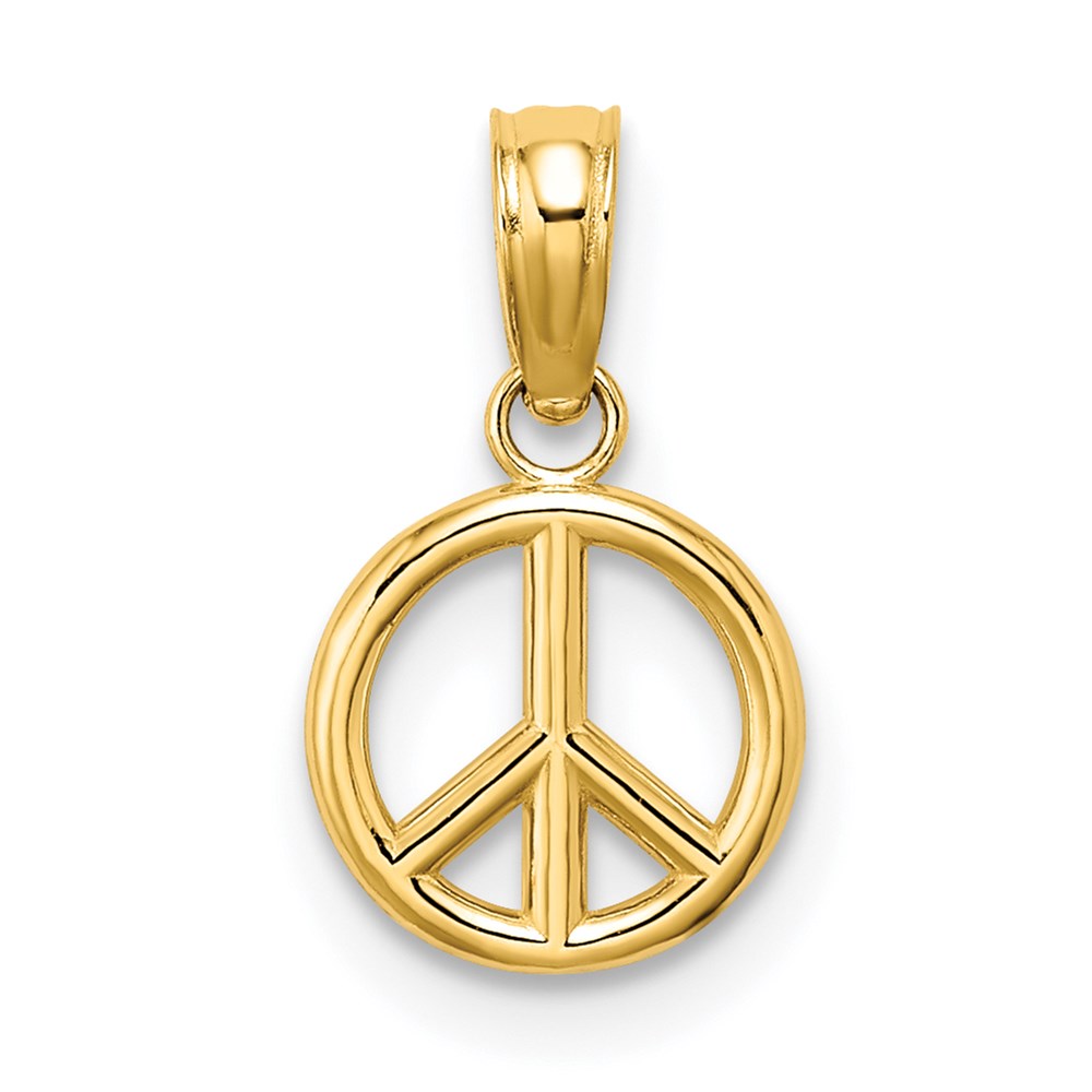 14K 3-D Peace Symbol Charm