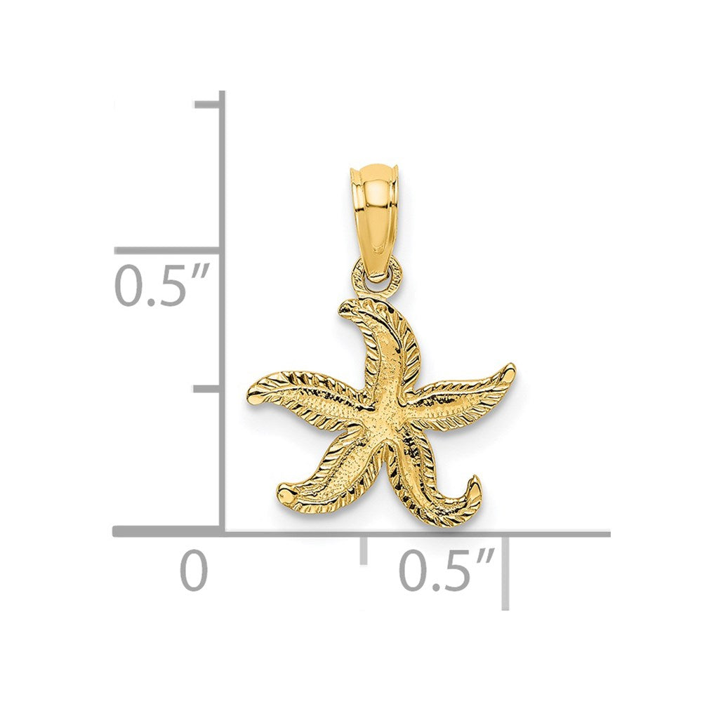14K Flat Starfish Charm