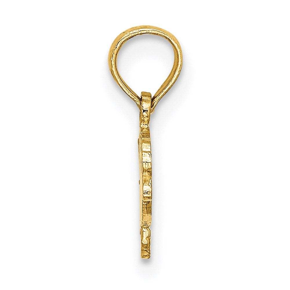 14K Flat Engraved Playful Fish Charm