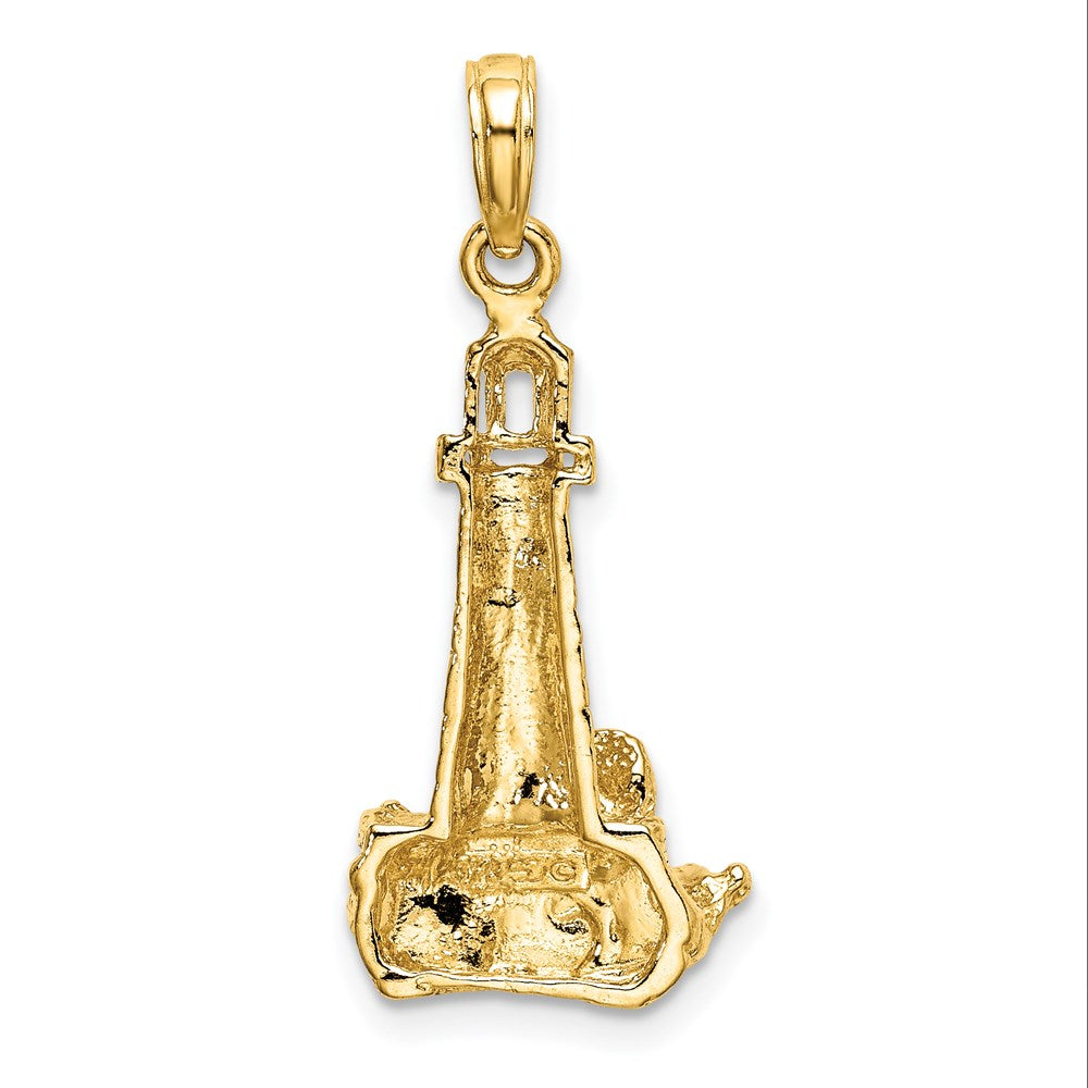 14K Lighthouse W/ Wave Charm