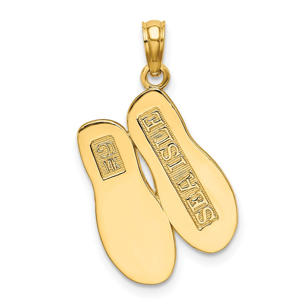 14K 3D Large SEA ISLE Double Flip-flop Charm
