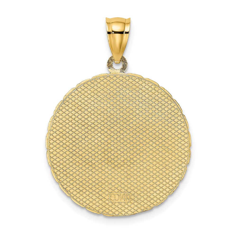 14K JAMAICA and Dolphins Disk Charm