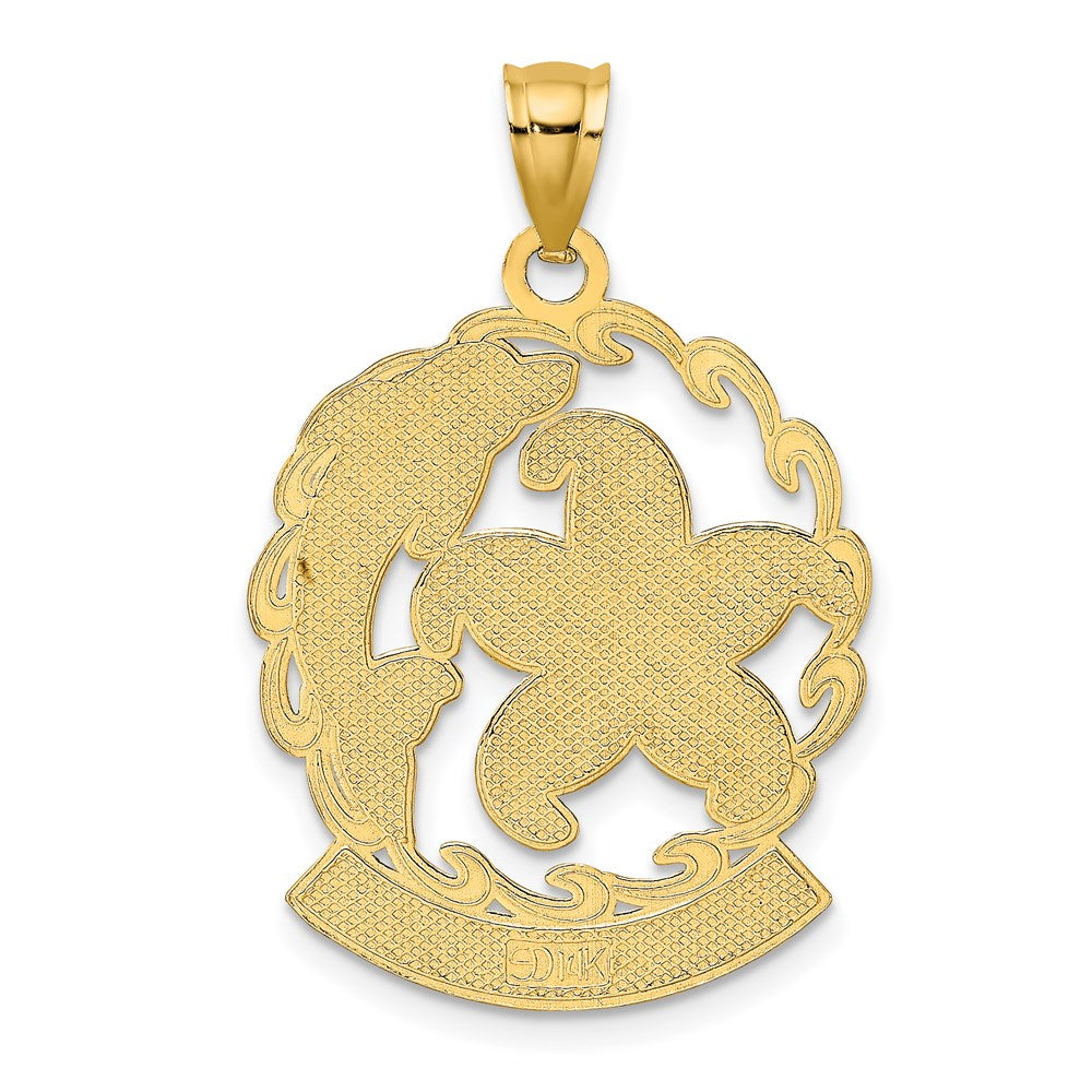 14K FLORIDA Starfish and Dolphin Wave Charm