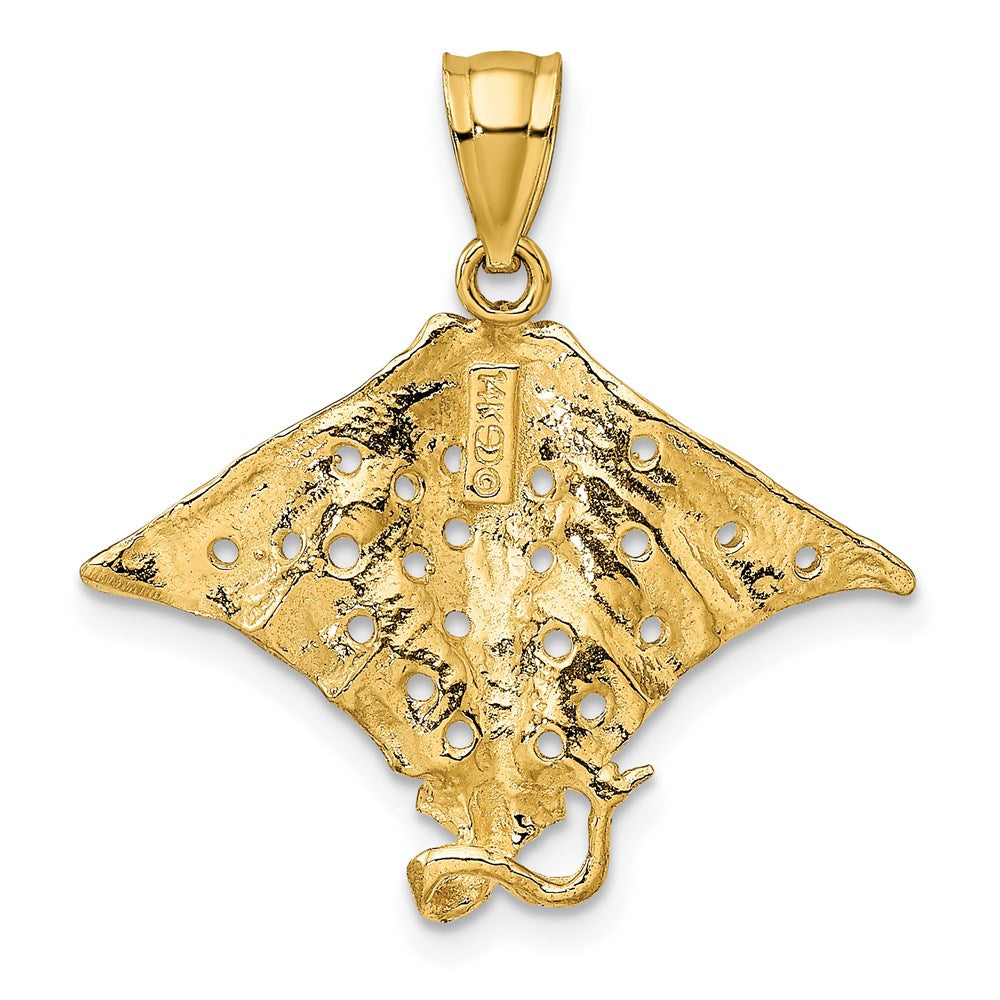 14K Spotted Eagle Ray with Holes Charm