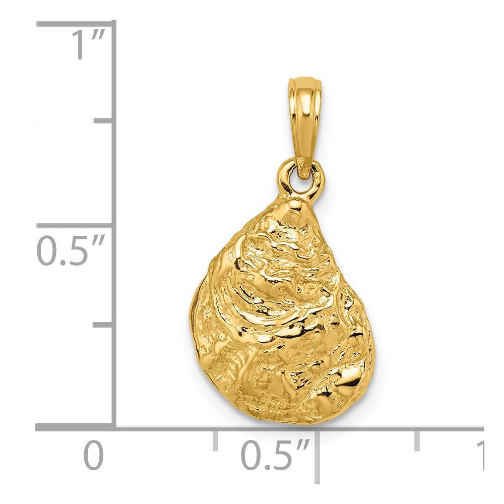 14K 3-D Textured Oyster Shell Charm