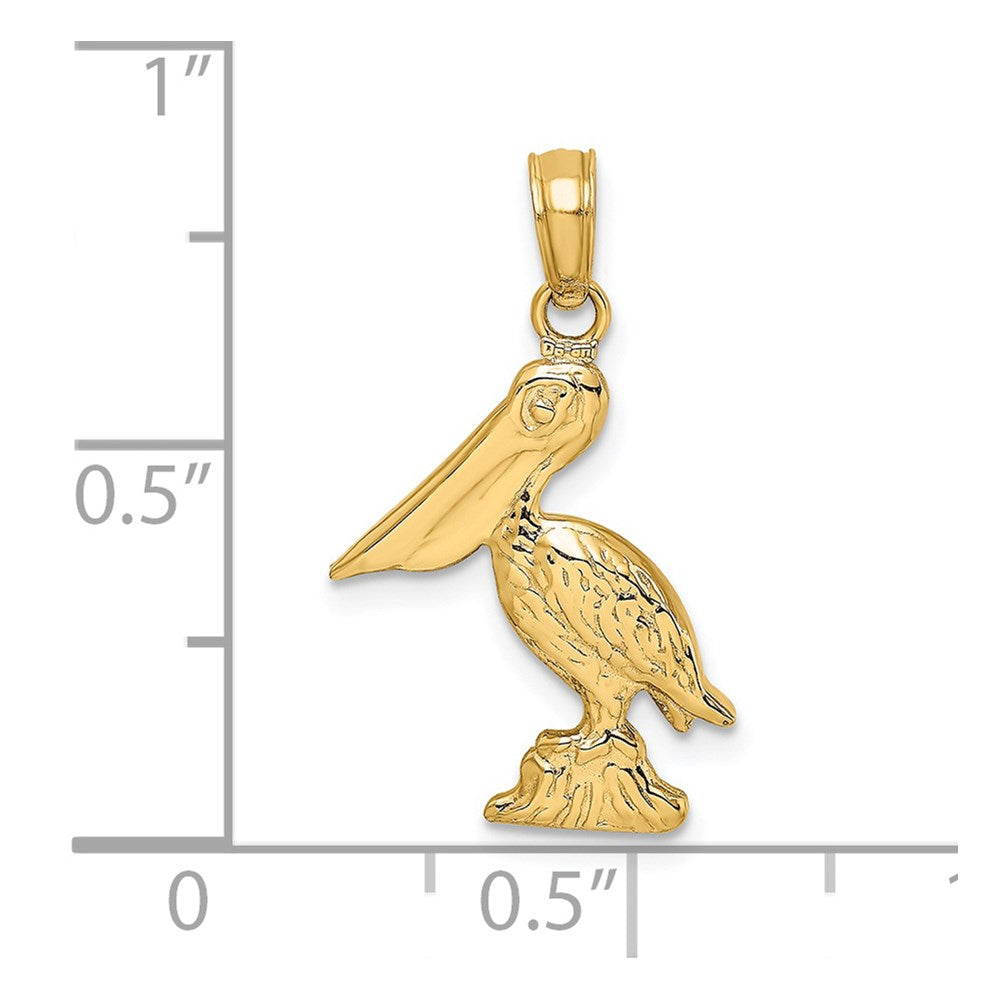 14K 3-D Pelican Standing Charm