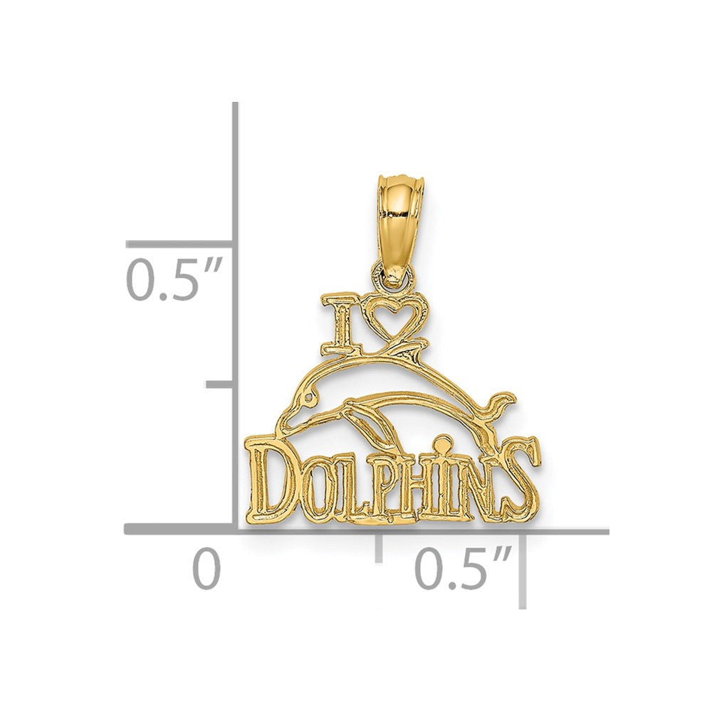14K I HEART DOLPHINS w/ Dolphin Charm