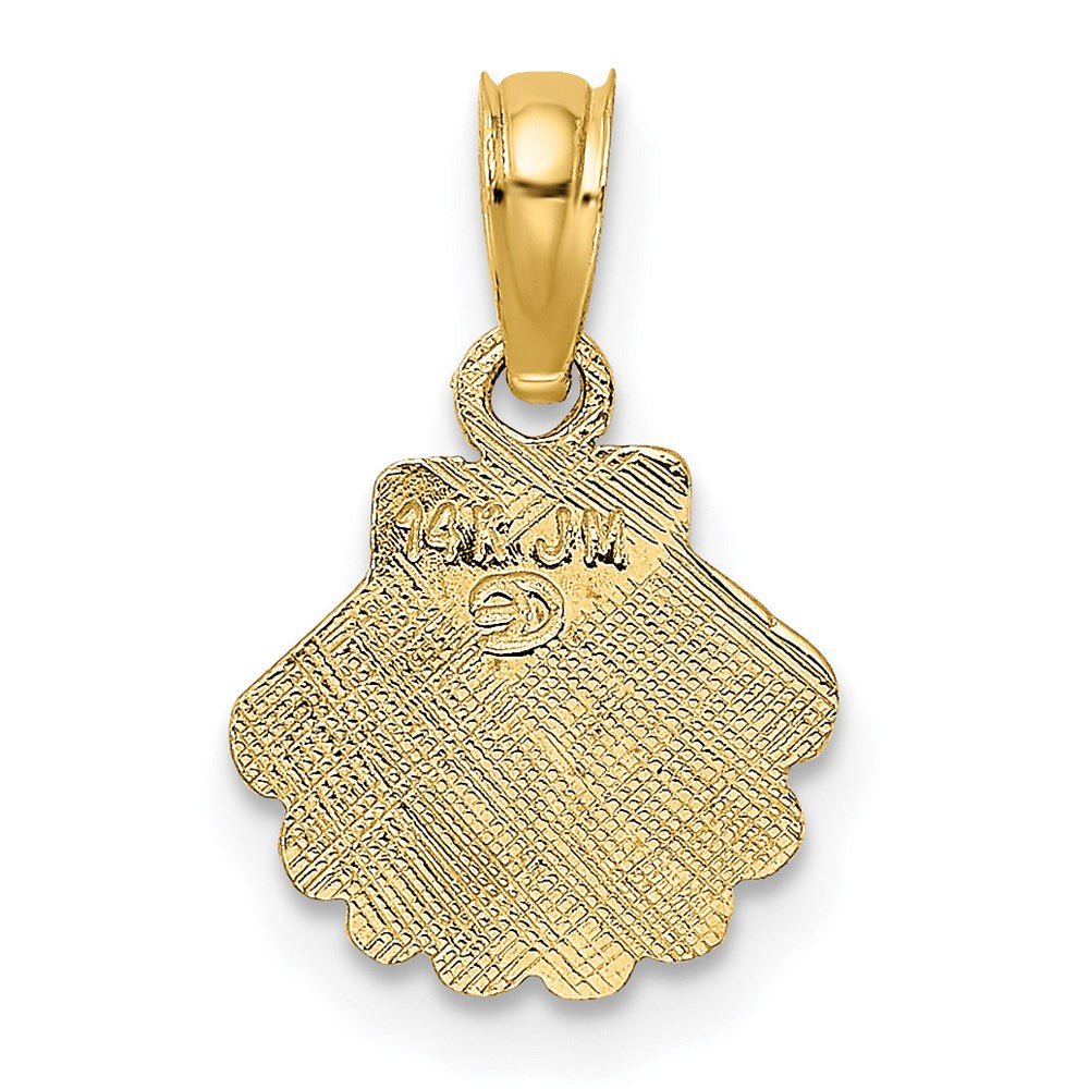 14K Polished and Engraved Shell Charm