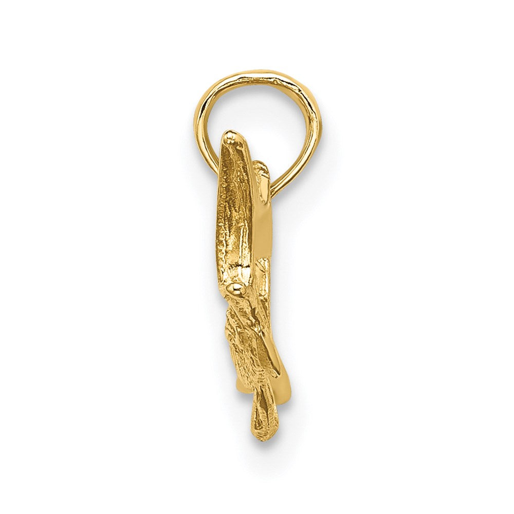 14K Textured 2-D Marlin Fish Charm