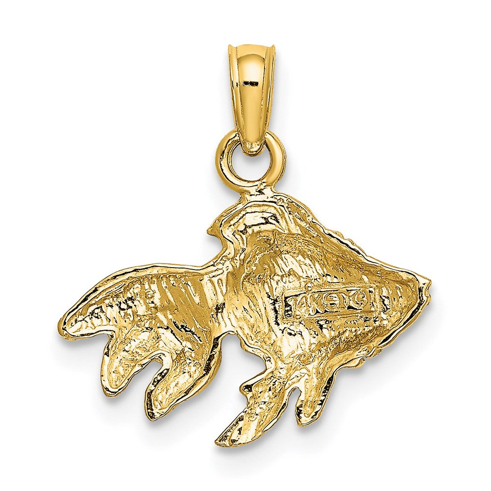 14K 2-D Textured Gold Fish Charm