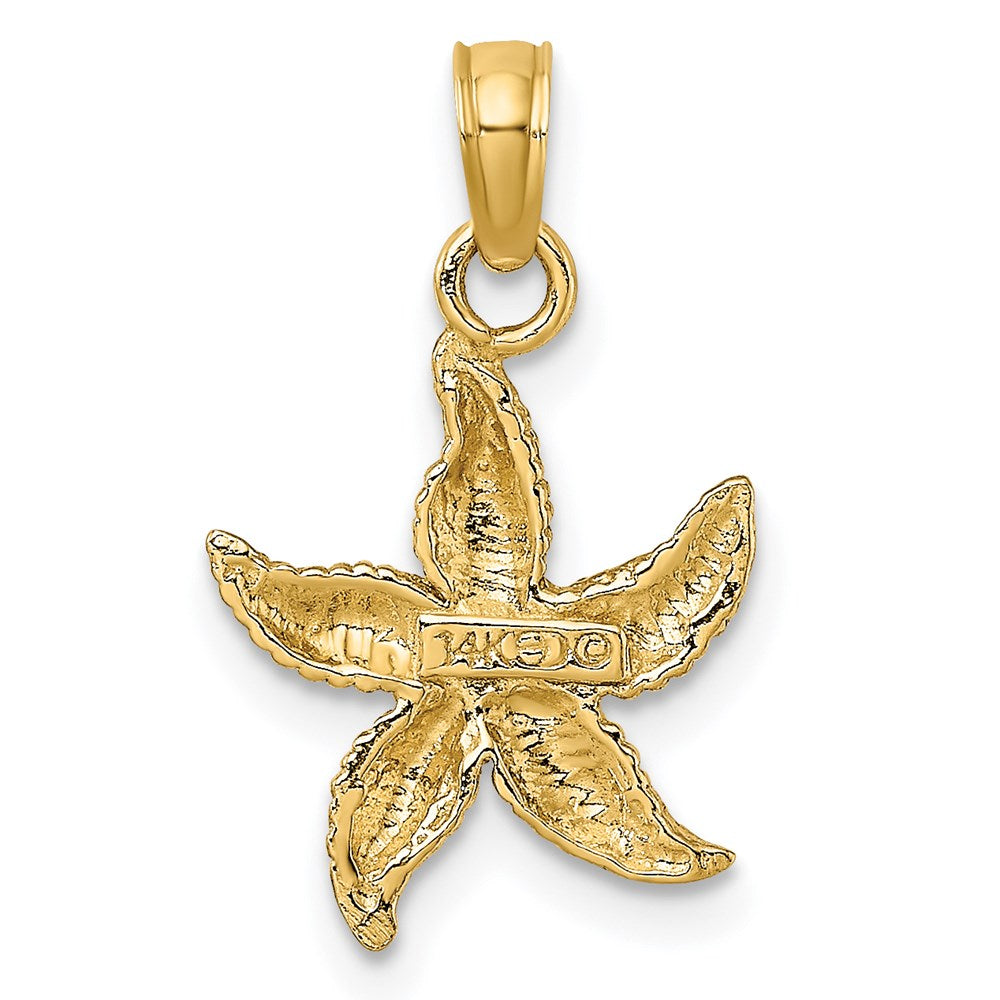 14K Textured Starfish Charm