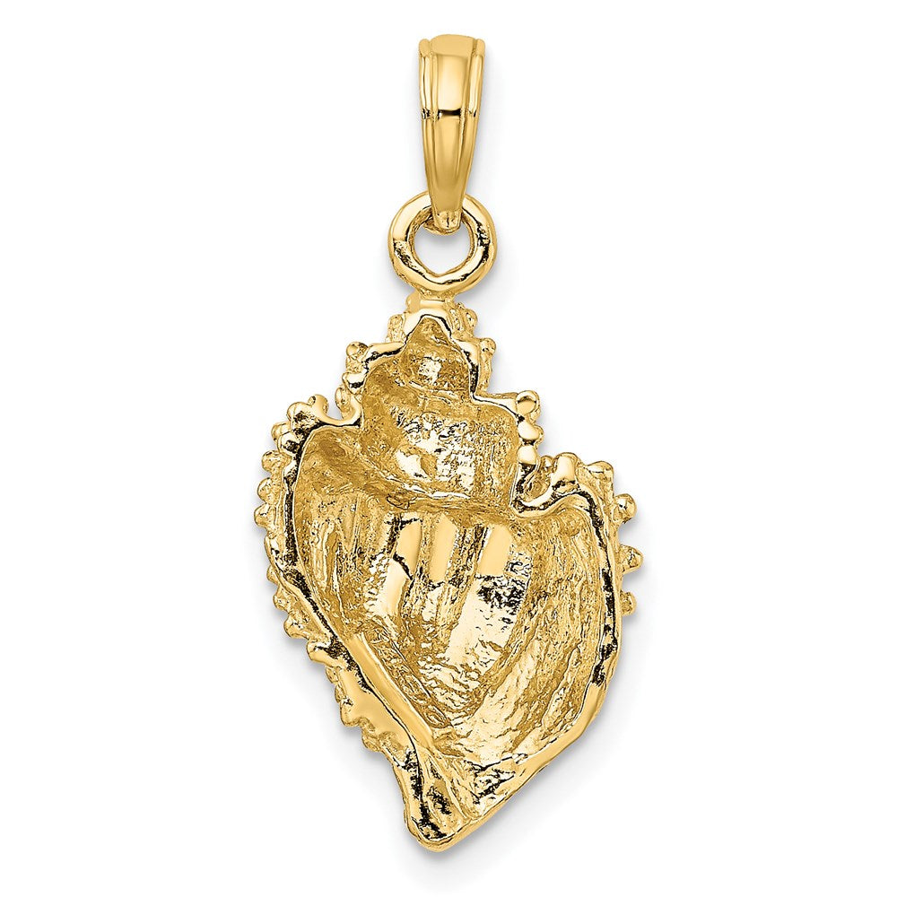 14K Textured Conch Shell Charm