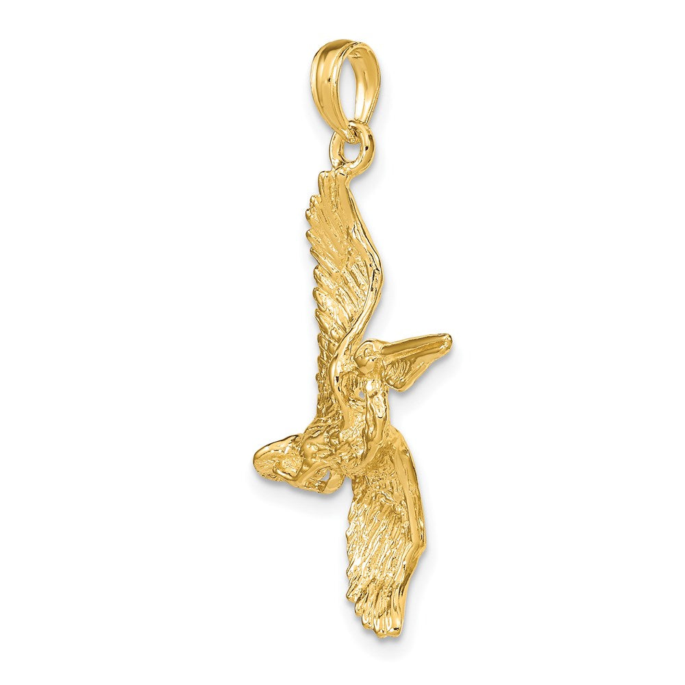 14K 3-D Pelican Flying Charm